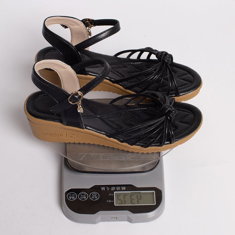 Damen Komfortable Keilsohlen-Sandalen mit Riemchen EB