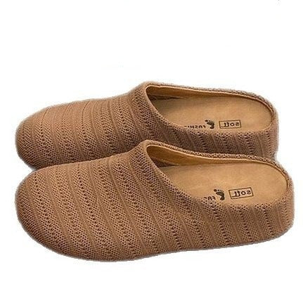 Damen bequeme Slipper aus atmungsaktivem Textilmaterial EB