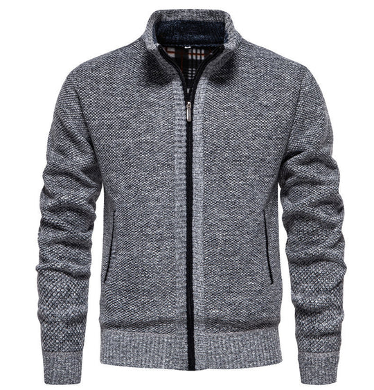 Herren sportliche Strickjacke mit Stehkragen EB