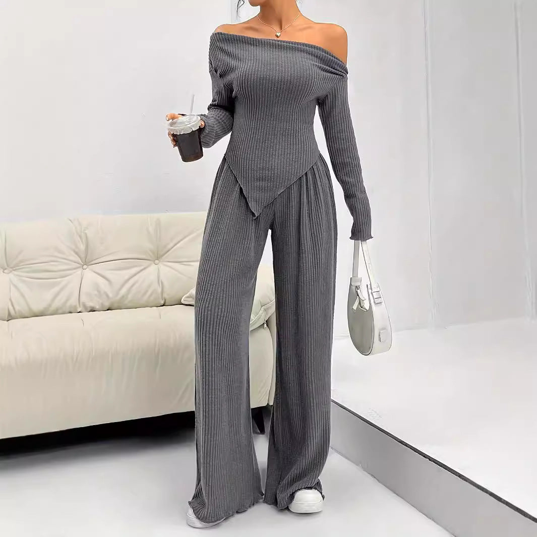 Damen trendiger Jumpsuit mit Off-Shoulder-Design EB