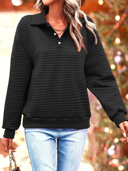 Damen Pollover mit strukturiertem Material und Kragen EB