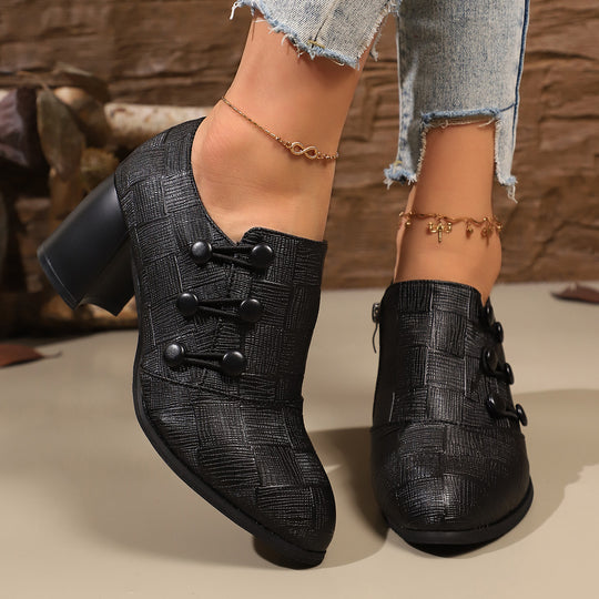 Damen elegante Stiefeletten mit modischem Knopfdesign EB
