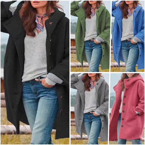 Damen Oversized Wollmantel EB