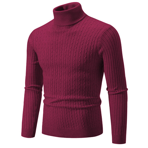 Herren nan taillierter Rollkragenpullover aus feinem Feinstrick mit geripptem Kragen EB