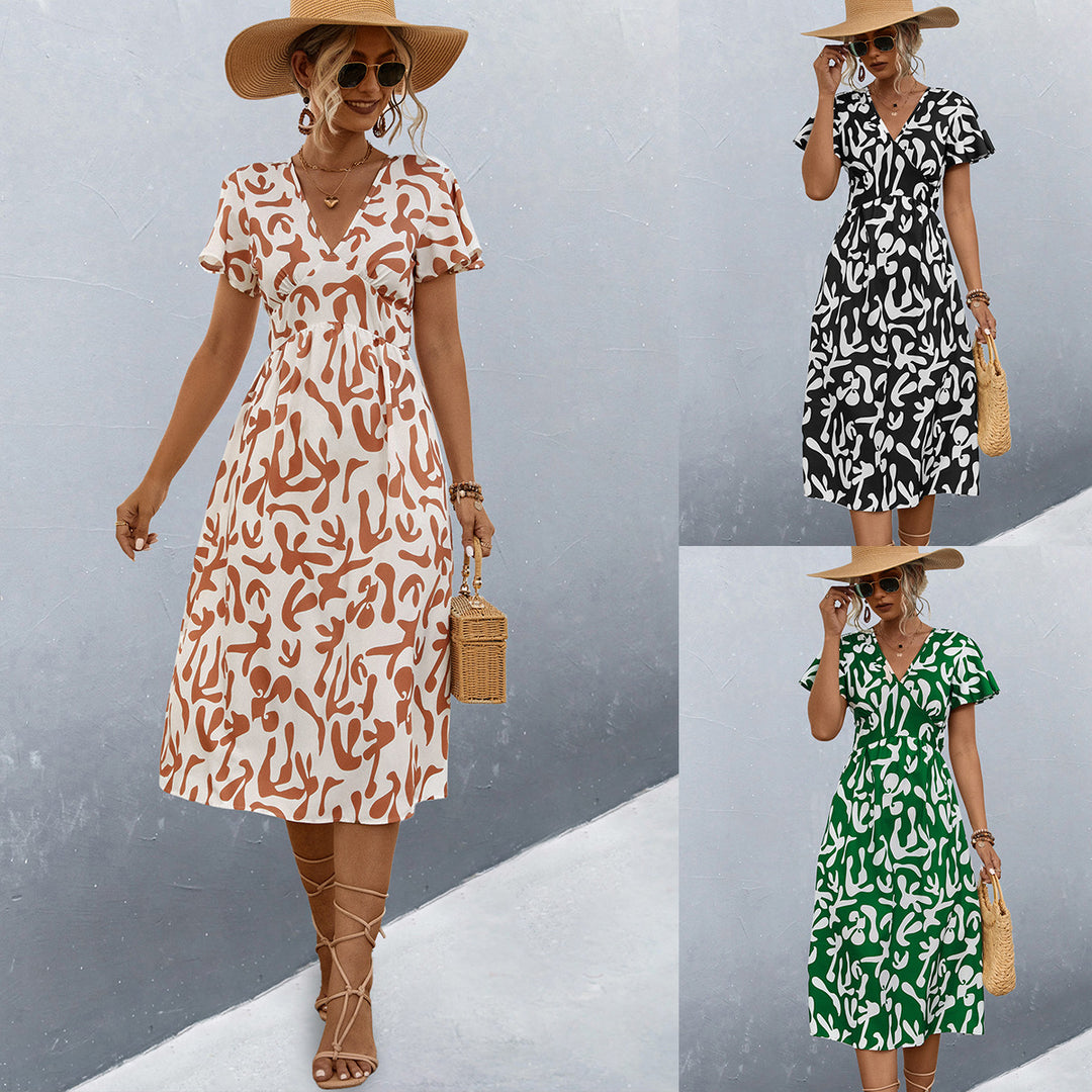 Damen Wickelkleid mit floralem Muster und eleganter Raffung EB