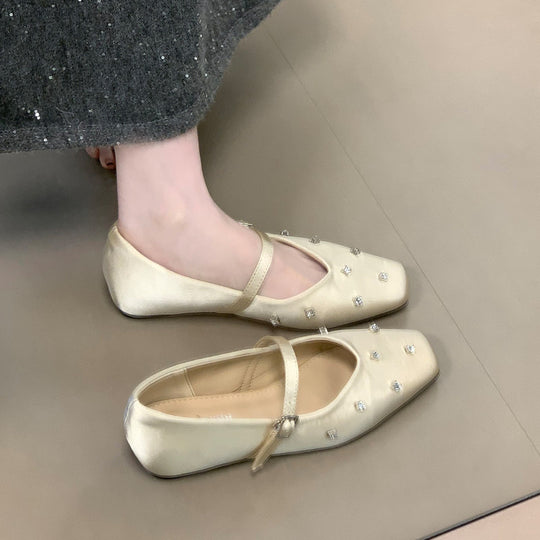 Damen Ballerinas mit dekorativen Strassdetails und komfortablem Riemchen EB