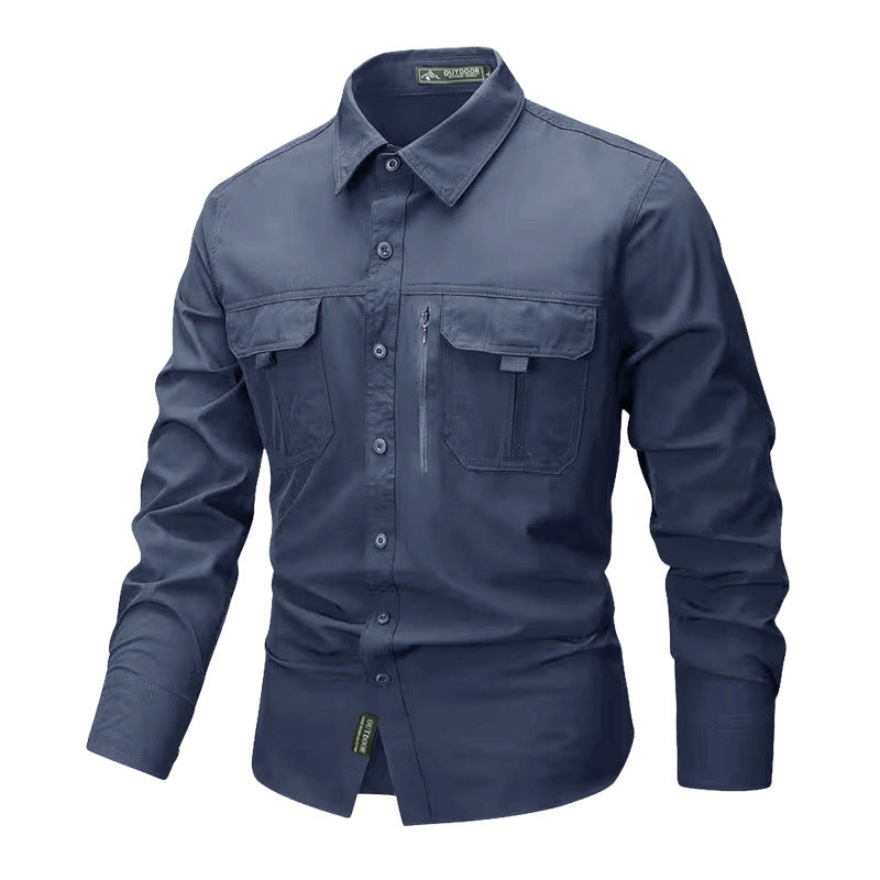 Herren nan robustes Trekkinghemd mit verstärkten Brusttaschen und atmungsaktivem Material EB