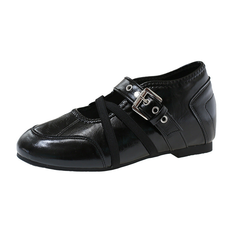Damen Ballerinas mit stylishen Riemchen und mittelhohem Absatz EB
