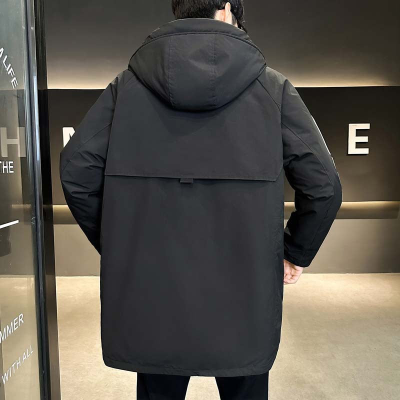 Herren modische Winterjacke mit praktischen Taschen und hohem Kragen EB