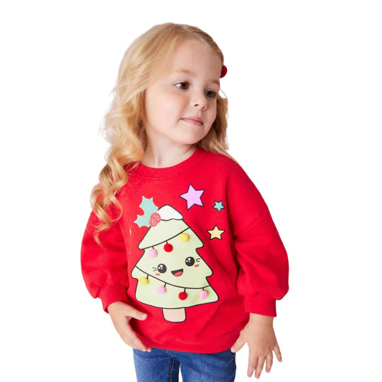 Mädchen Sweater mit festlichem Weihnachtsbaum-Motiv EB