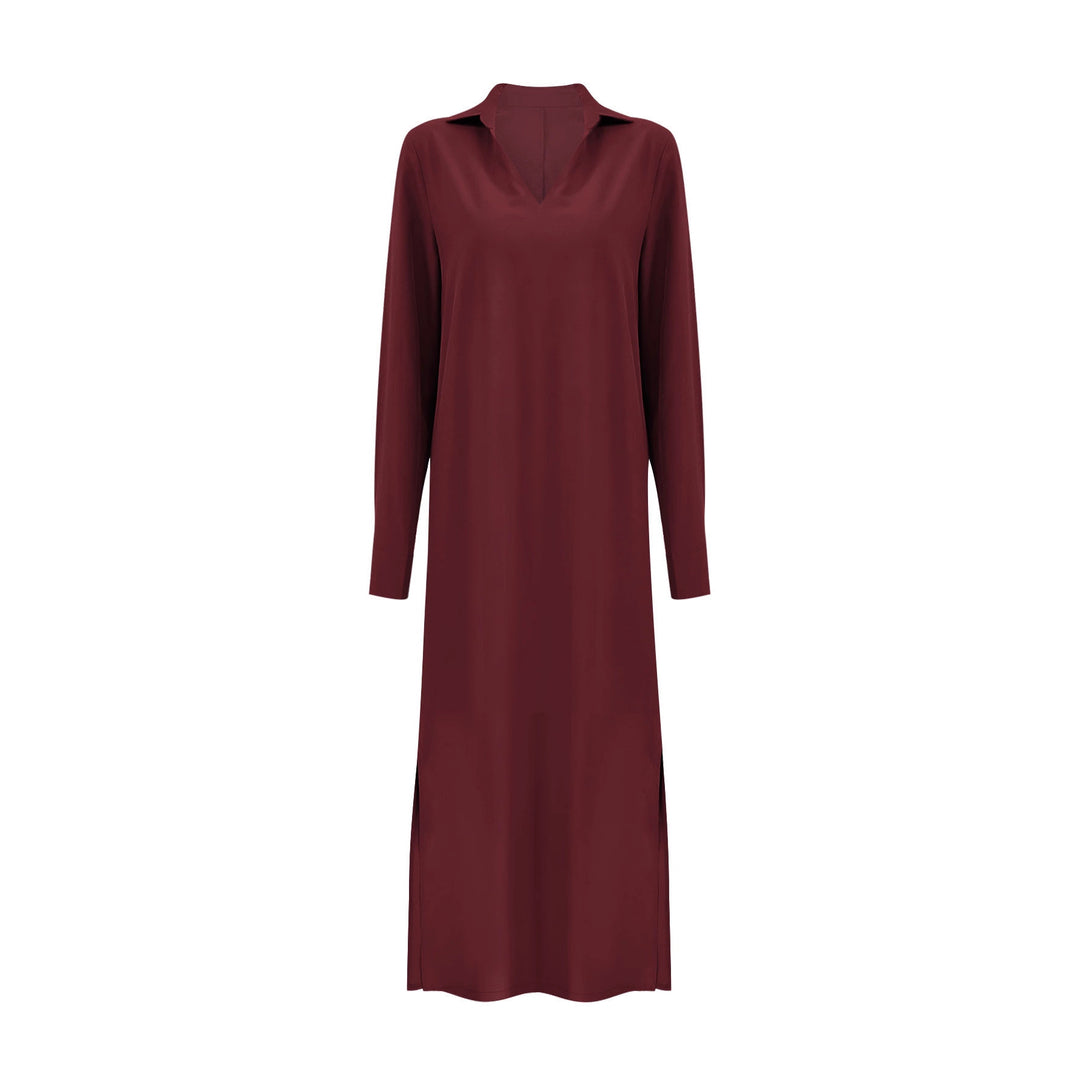Damen Maxikleid mit praktischem V-Ausschnitt und Taschen EB