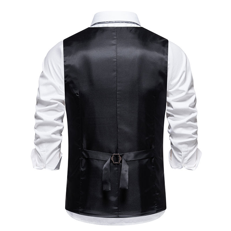 Herren elegante Anzugweste mit feinem Nadelstreifen und praktischen Taschen EB