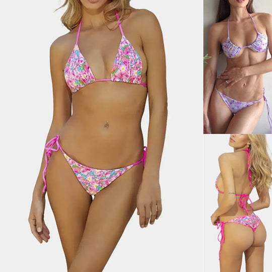 Damen Blumenmuster Bikini EB