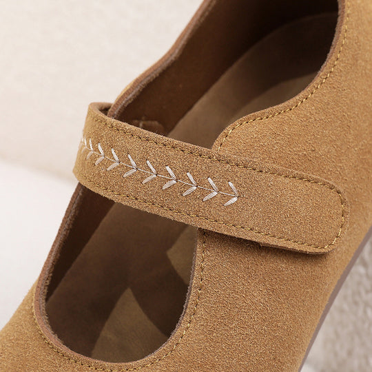 Damen Komfortable Ballerinas mit verstellbarem Riemen EB
