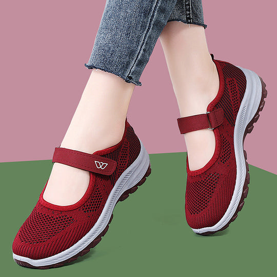 Damen Komfortable und atmungsaktive Sportschuhe mit Klettverschluss EB