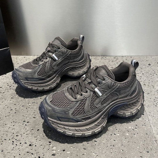 Damen Sportliche Chunky Sneakers mit rutschfester Sohle und atmungsaktiver Mesh-Konstruktion EB