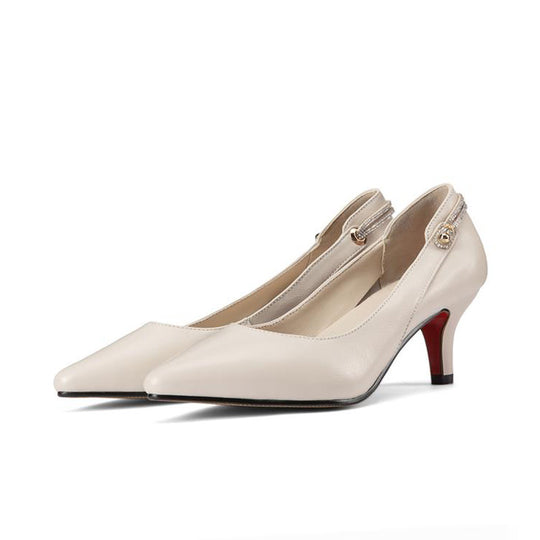 Damen Elegante Pumps mit schickem Riemchen und komfortablem Blockabsatz EB