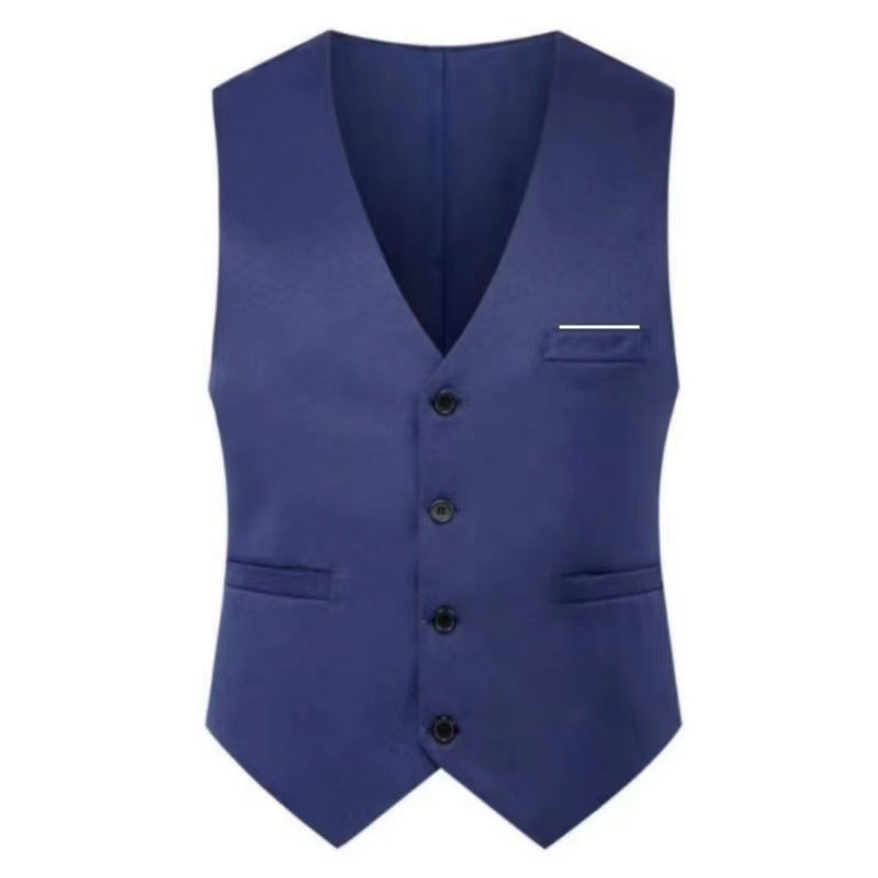 Herren nan elegante Satinweste mit V-Ausschnitt und schmal geschnittene Anzughose EB