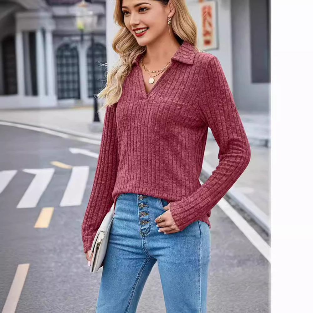 Damen Elegantes pullover mit strukturiertem Design EB