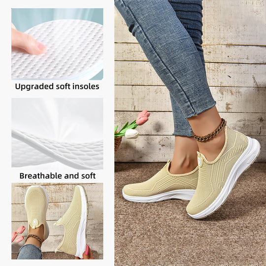Damen Atmungsaktive Slip-On Sneakers mit elastischem Einsatz und rutschfester Sohle EB 1774525903