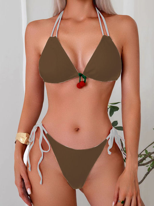 Damen Triangel-Bikini mit verspieltem Dekorelement EB