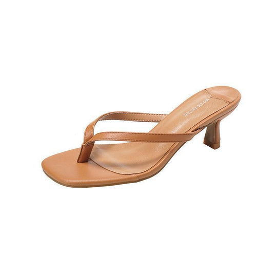 Damen Zehenstegsandalen mit elegantem Riemendesign und komfortablem Blockabsatz EB