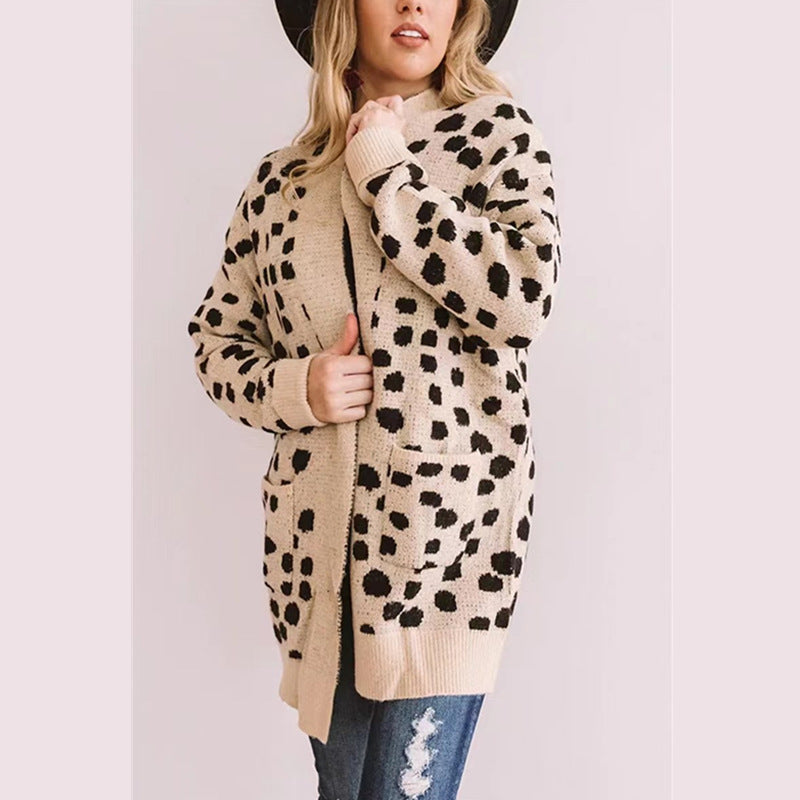 Damen Raglan-Cardigan mit stylischem Punktmuster EB