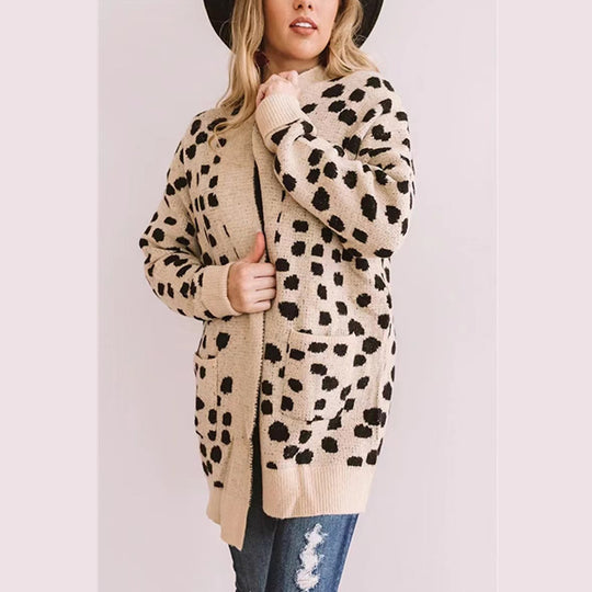 Damen Raglan-Cardigan mit stylischem Punktmuster EB