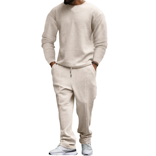 Herren lässiges Sweatshirt und Jogginghose Set mit strukturiertem Stoff EB