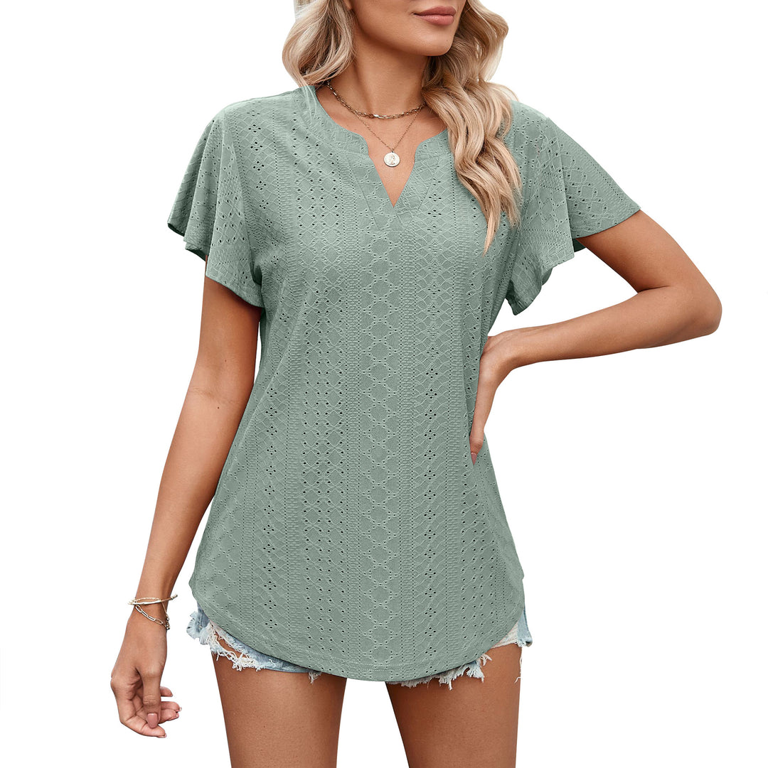 Damen Luftiges Blusenshirt mit effektvollem Lochmuster EB