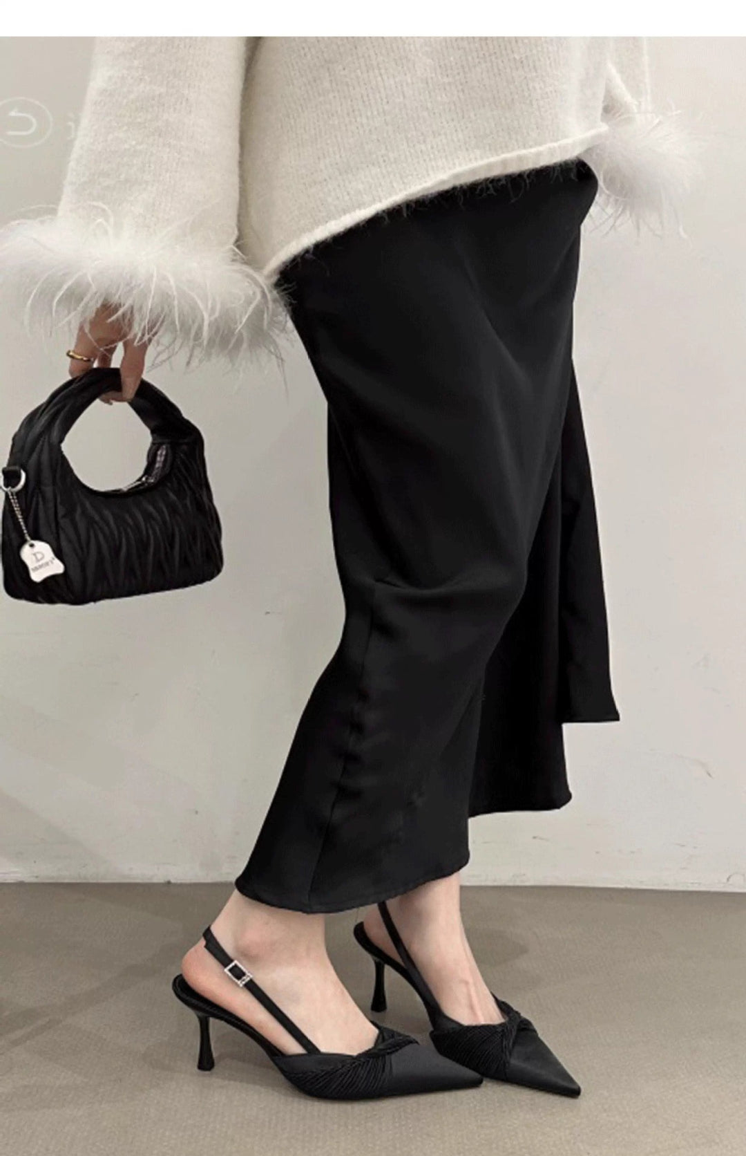 Damen Slingback High Heel Schuhe mit eleganter Raffung EB