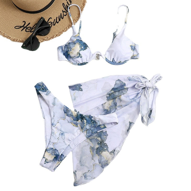 Damen Triangel-Bikini-Set mit elegantem Wickelrock EB