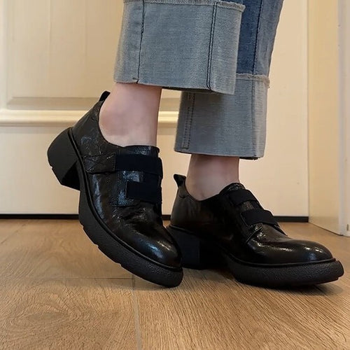 Damen bequeme Schnürschuhe mit elastischen Riemen EB