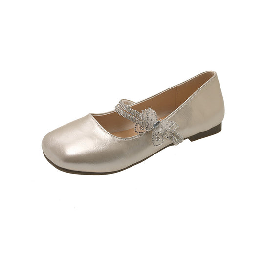 Damen elegante Ballerinas mit dekorativem Schleifen-Detail und rutschfester Sohle EB