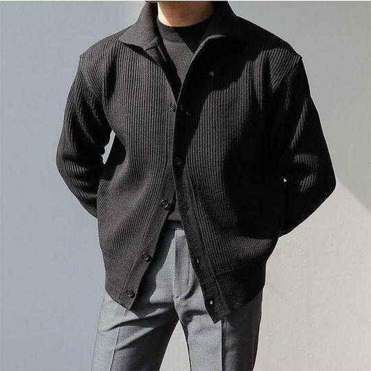 Herren Strukturierte Button-Down-Jacke EB