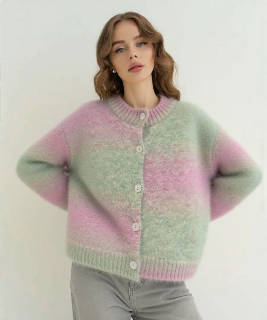 Damen Strickjacke mit knopfbarem Design und luxuriöser Maschenstruktur EB