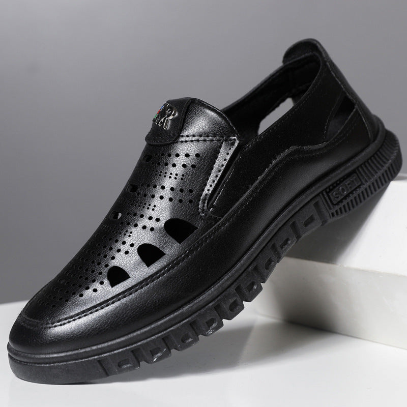 Herren Komfortable Slip-On Lederschuhe mit belüftetem Design EB
