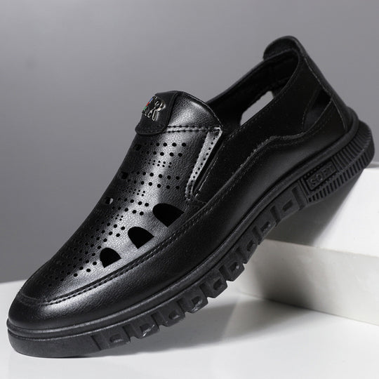 Herren Komfortable Slip-On Lederschuhe mit belüftetem Design EB
