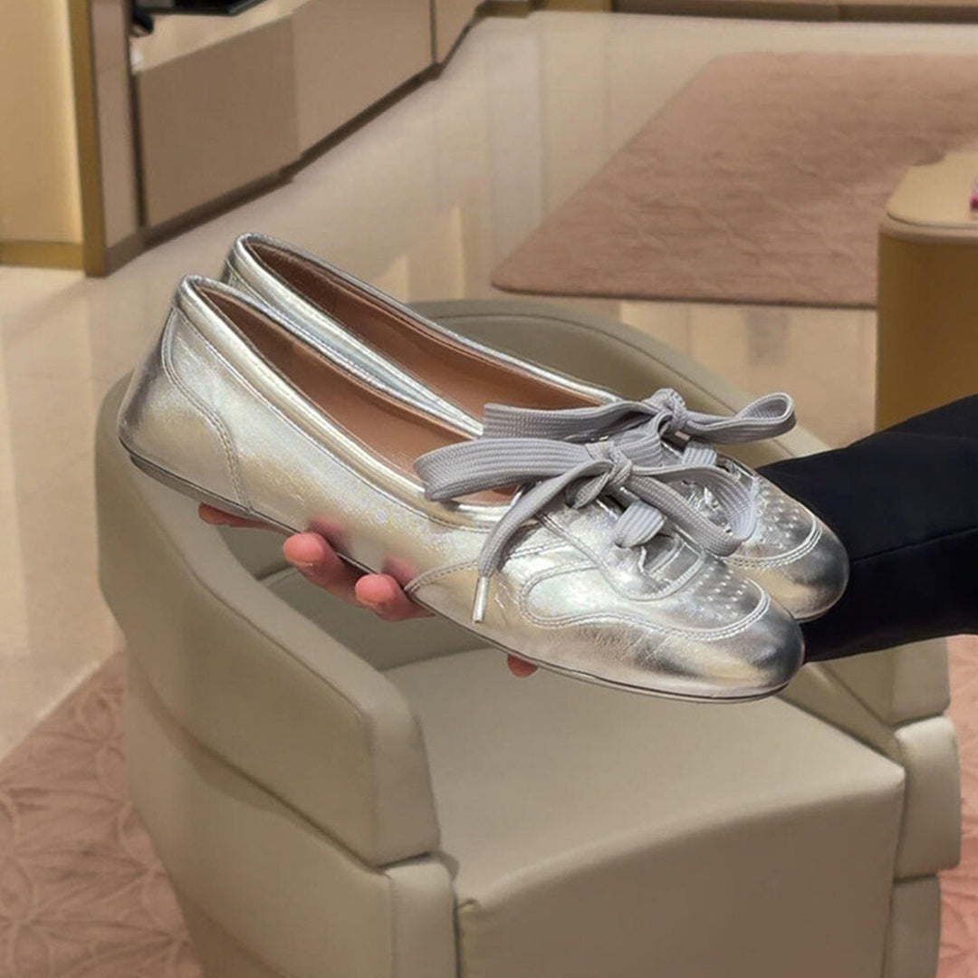 Damen Komfortable Ballerinas mit dekorativer Schleifenapplikation EB