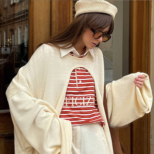 Damen Oversized Knit-Jacke EB