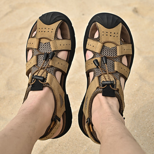 Damen Sandalen mit atmungsaktiven Netz-Elementen und rutschfester Sohle EB