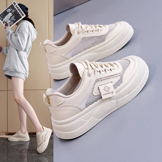 Damen trendige Sneakers mit atmungsaktivem Obermaterial und bequemer Sohle EB