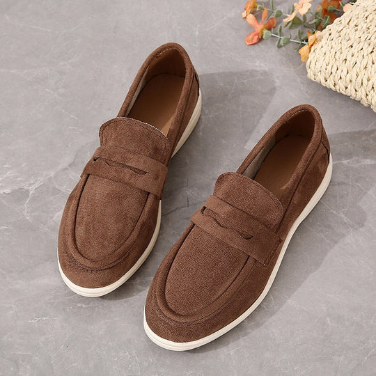 Damen Mokassins mit modischem Veloursleder-Design EB