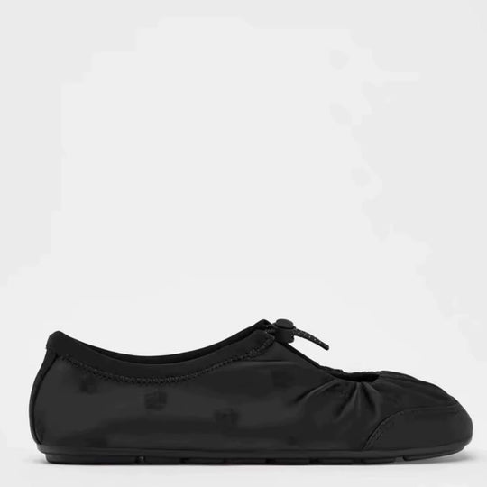 Damen Slip-On Ballerinas mit dekorativem Riemen und atmungsaktivem Material EB