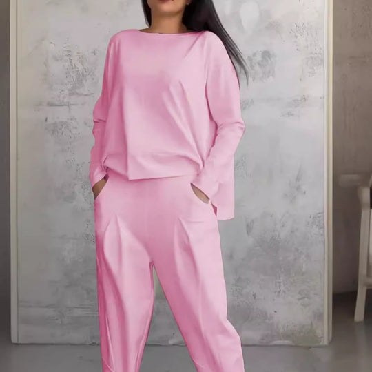 Damen lässiges Zweiteiliges Set aus hochwertiger Viskose EB