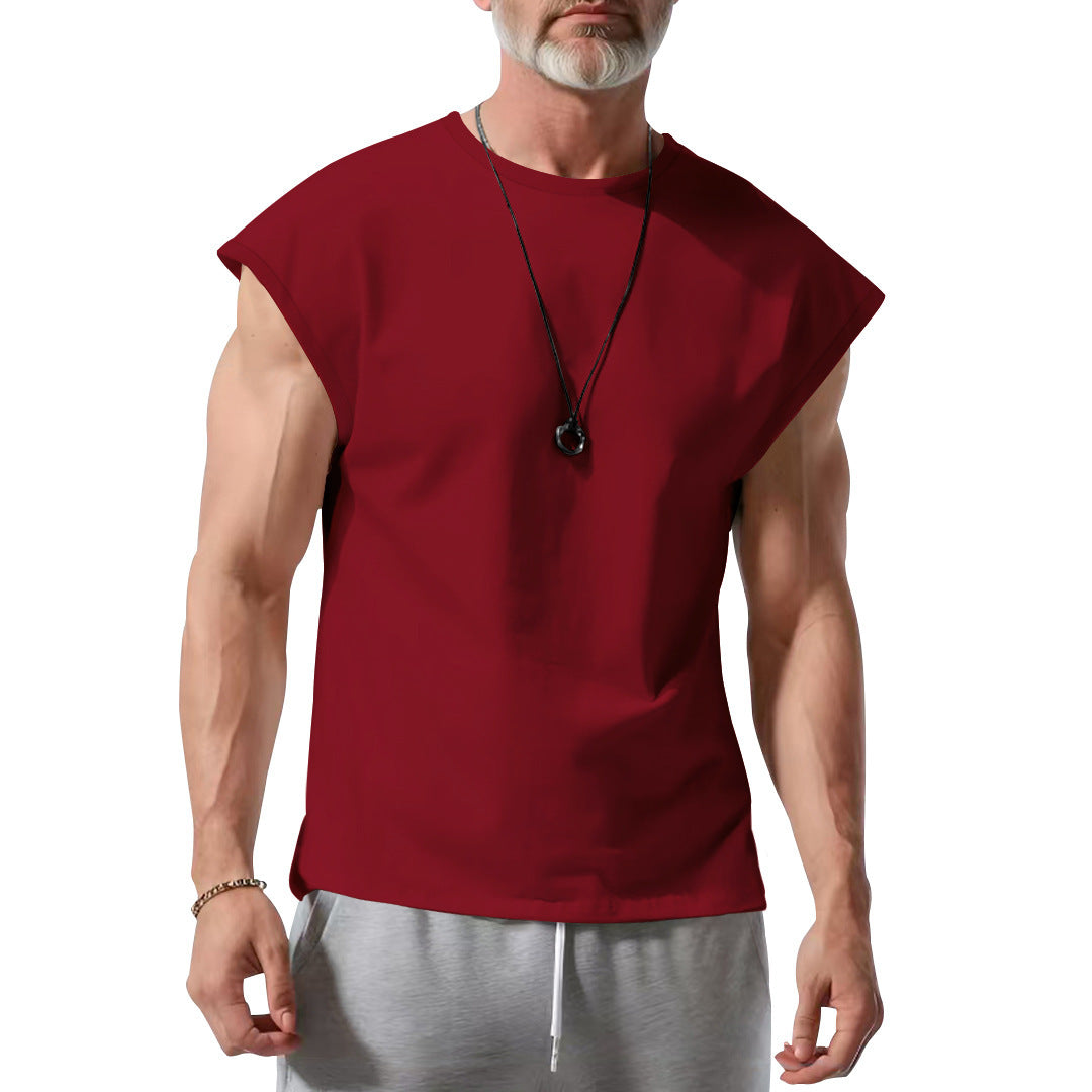 Herren schickes ärmelloses T-Shirt aus atmungsaktivem Baumwollmix EB