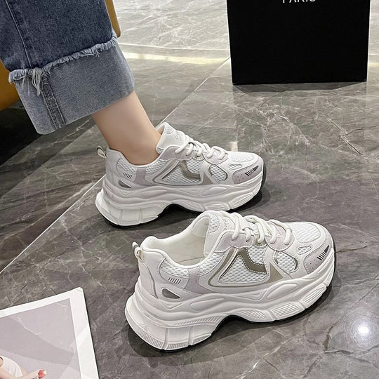 Damen Sportliche Chunky Sneakers mit atmungsaktiver Struktur und dämpfender Sohle EB