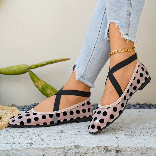 Damen Ballerinas mit Kreuzriemen EB