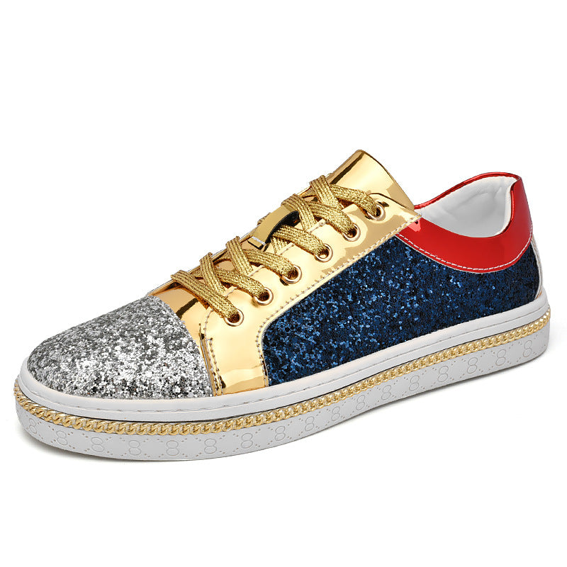 Damen Modische Sneakers mit funkelnder Oberflächenstruktur und stilvollen Akzenten EB