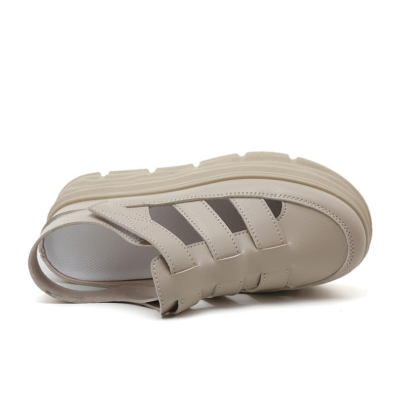 Damen modische Plateau Sandalen mit verstellbaren Riemen und dämpfender Sohle EB